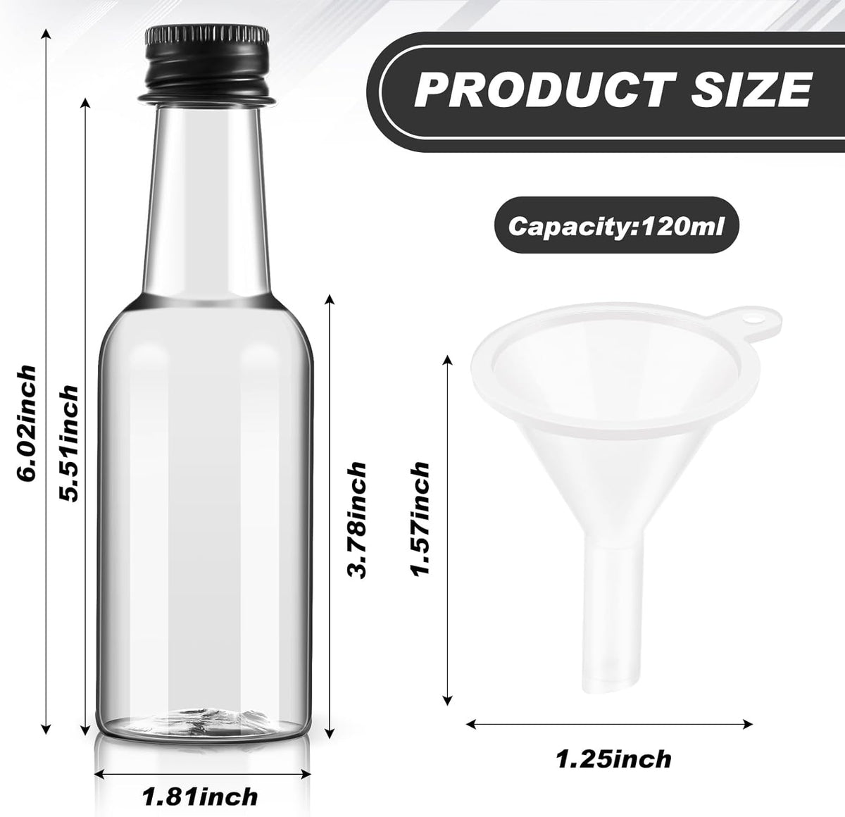 Tessco 100 Pcs Mini Liquor Bottles Plastic Mini Salad Dressing Bottle Christmas Small Shooter