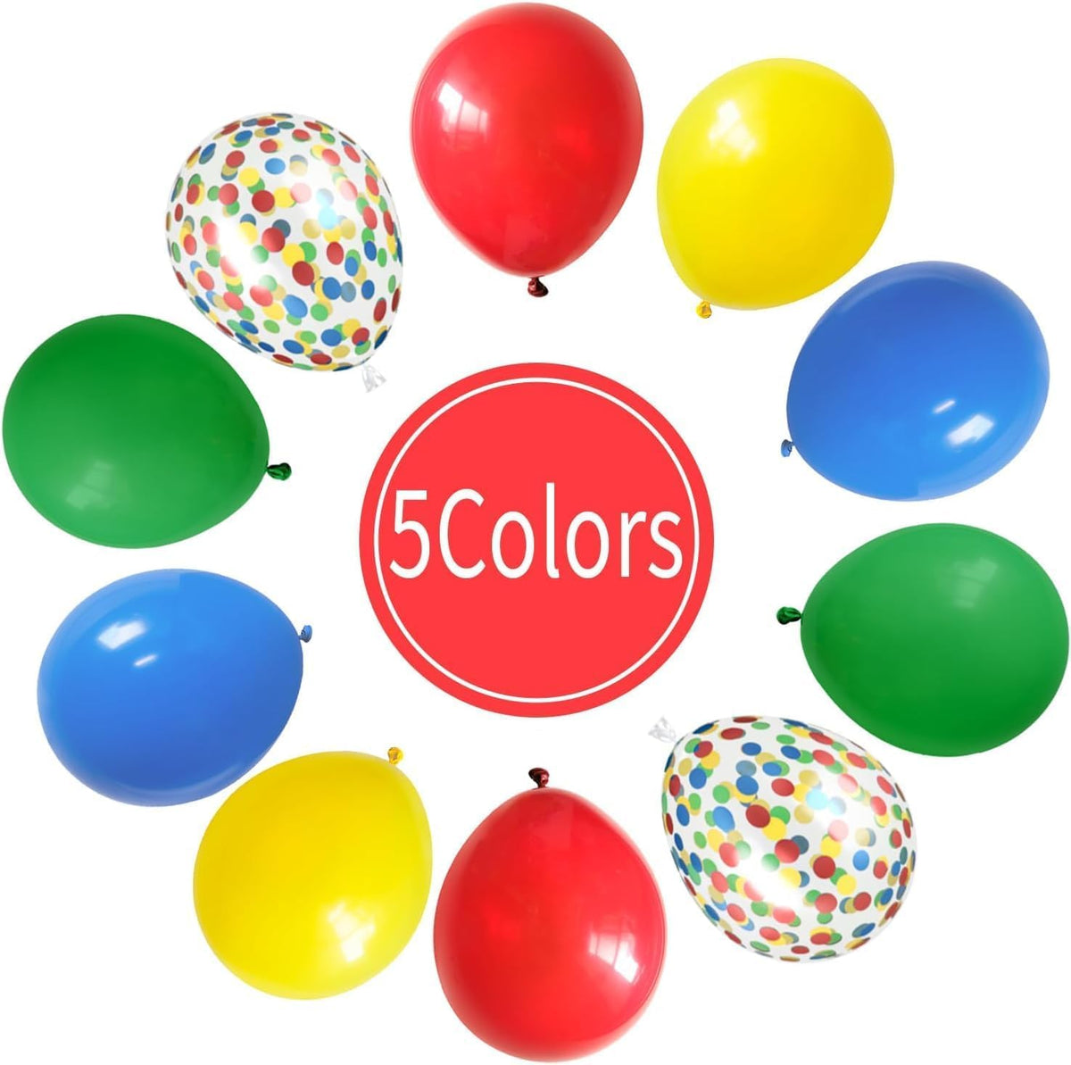Red Yellow Blue Balloons, Rainbow Assorted Latex Balloons, Red Blue Green Yellow with Colourful