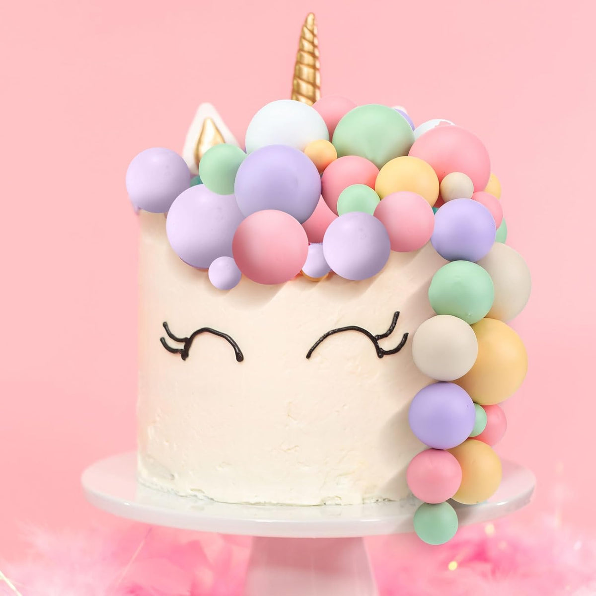 108 Pcs Balls Cake Topper DIY Cupcake Insert Foam Balloons for Cake Baking Wedding Anniversary