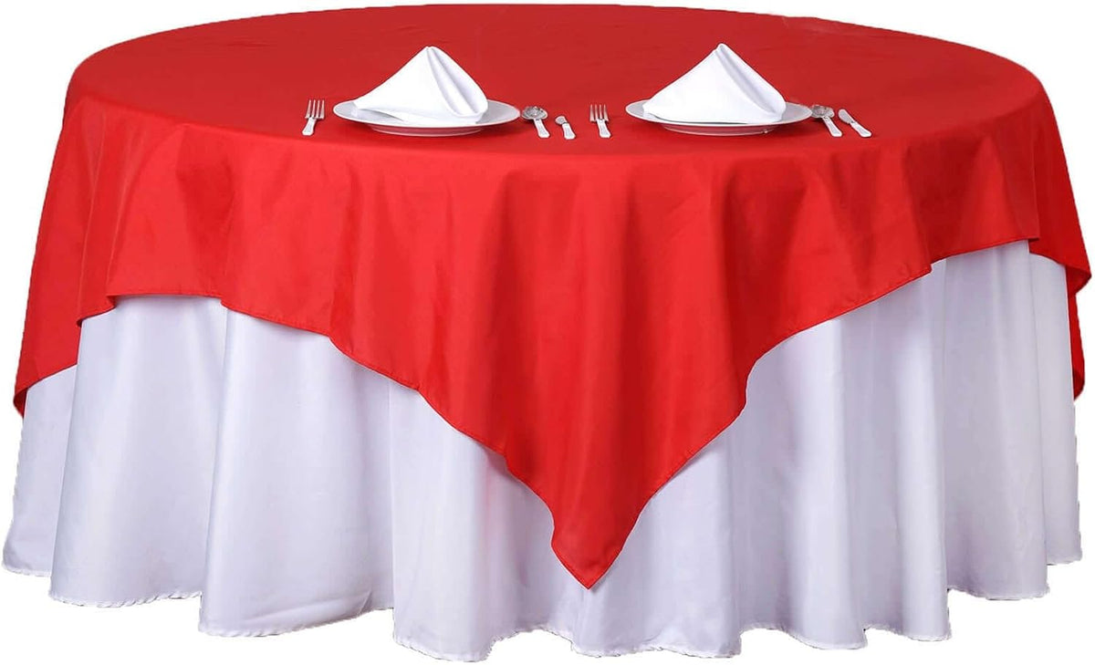 Efavormart 70" Square Linens RED Wholesale Linens Polyester Square Linen Tablecloth for Wedding