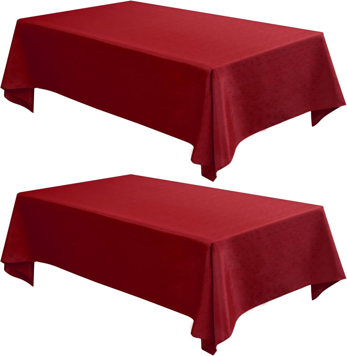 Fitable 2 Pack Faux Linen Christmas Tablecloths, Burlap Textured Fabric Table Clothes Rectangle