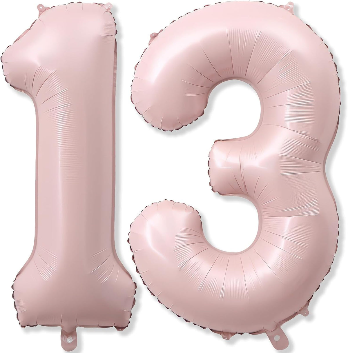 Pastel Pink 13 Balloons Numbers for Girls, 40'' Self Inflating Number 13 Balloon, Big Light Blush