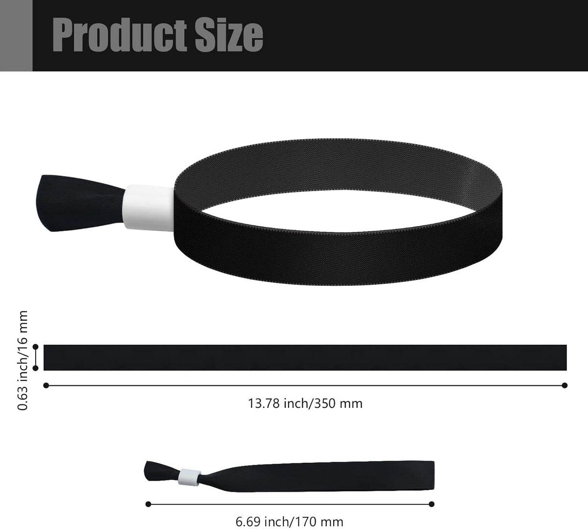 Green-Power America 100 Pcs Cloth Event Wristbands, Event Wristbands, Colored Wrist Bands for