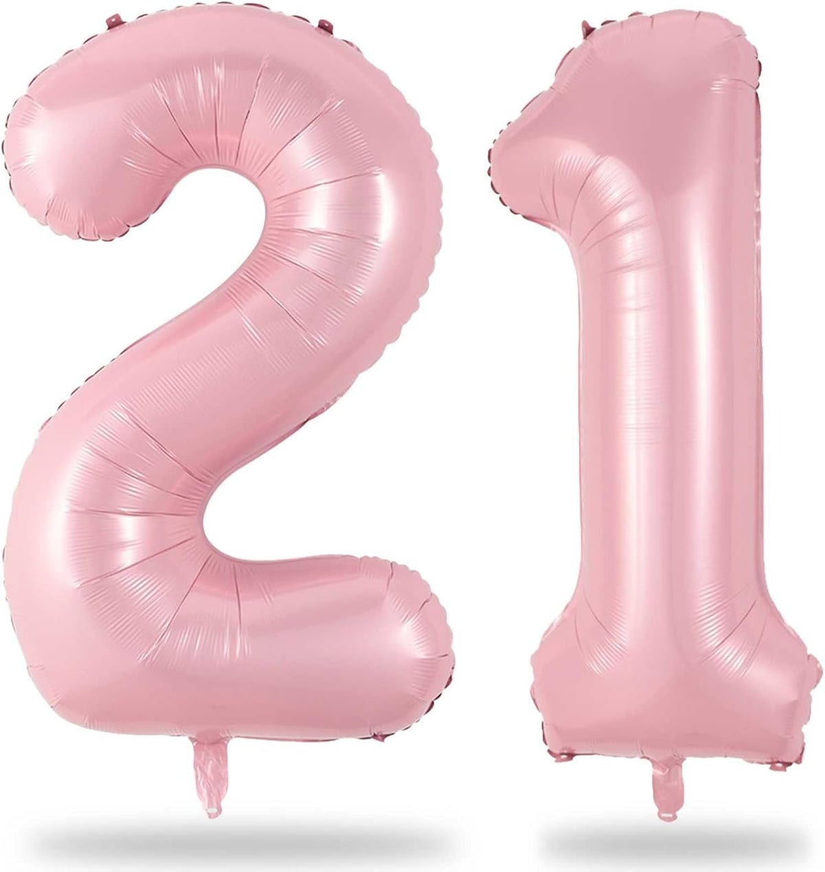 21 Balloons Number, Giant Pastel Pink Number 2 & 1 Helium Foil Balloon for Women 21st Birthday