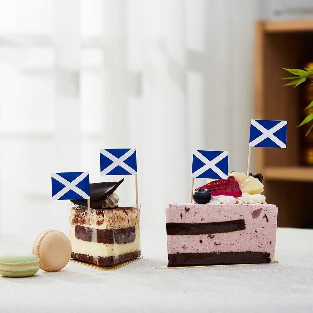 Scotland Flag Scottish Flag, Small Mini Scotland Toothpick Flags for Food, Cupcakes, Cocktails