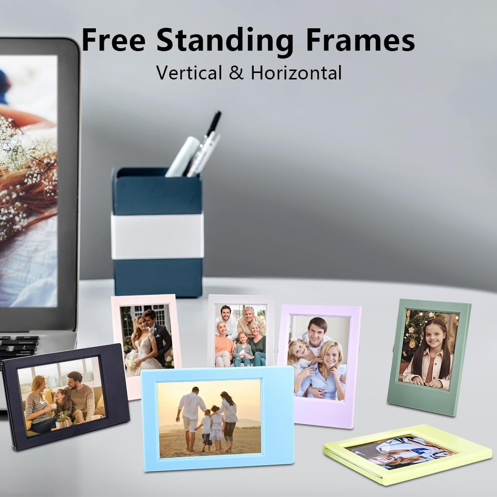 24 Pcs Polaroid Picture Frames, 2''x3'' Photo Frame for Fujifilm Instax Polaroid Film 8 Colors Mini