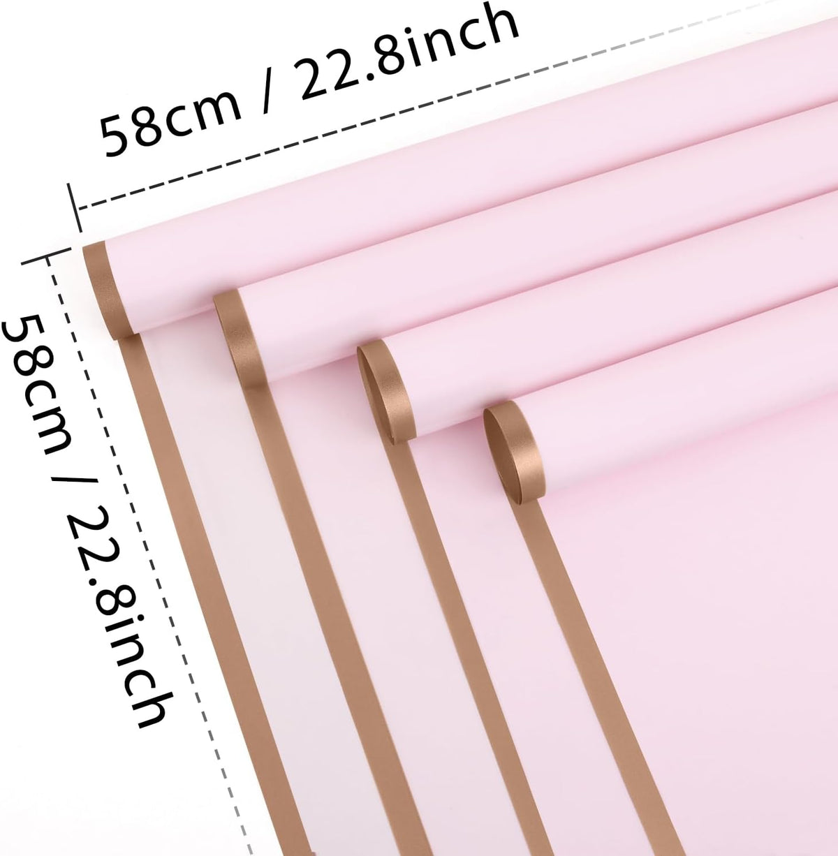 NESCCI 20 Sheets Pastel Pink Floral Bouquet Wrapping Paper - Waterproof, 22.8x22.8 inches, Perfect