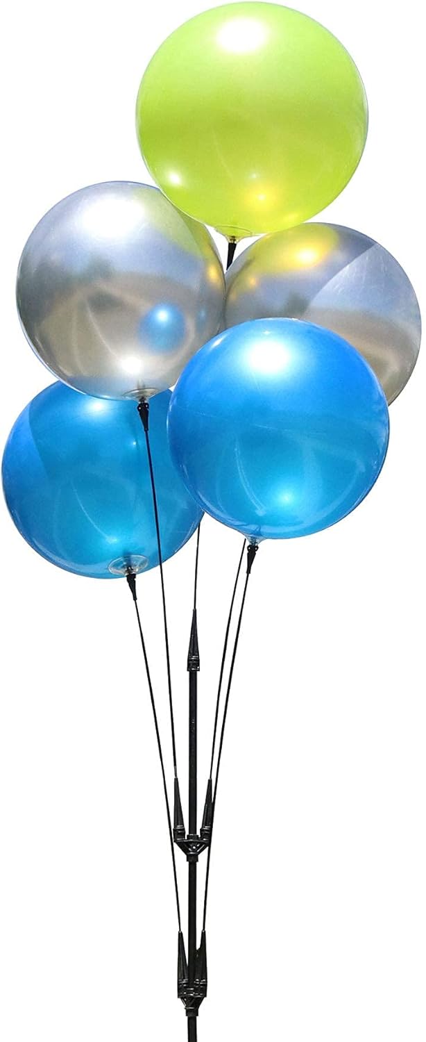 Weatherproof Reusable Balloon Cluster Kit – 5 Outdoor Balloons with Stand | Durable