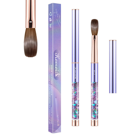 Acrylic Nail Brush Size #12, KEMEISI 100% Pure Kolinsky Nail Art Brushes Sturdy Handle Oval Shaped