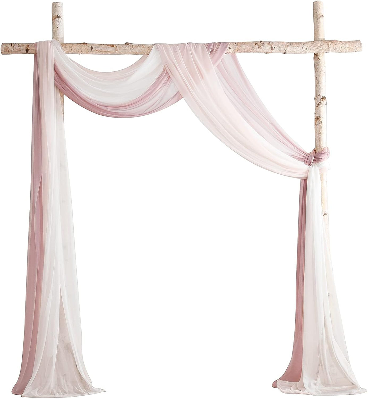 Floroom Wedding Arch Draping Fabric 3 Panels 20Ft Chiffon Fabric Drapes Arbor Drapery Wedding