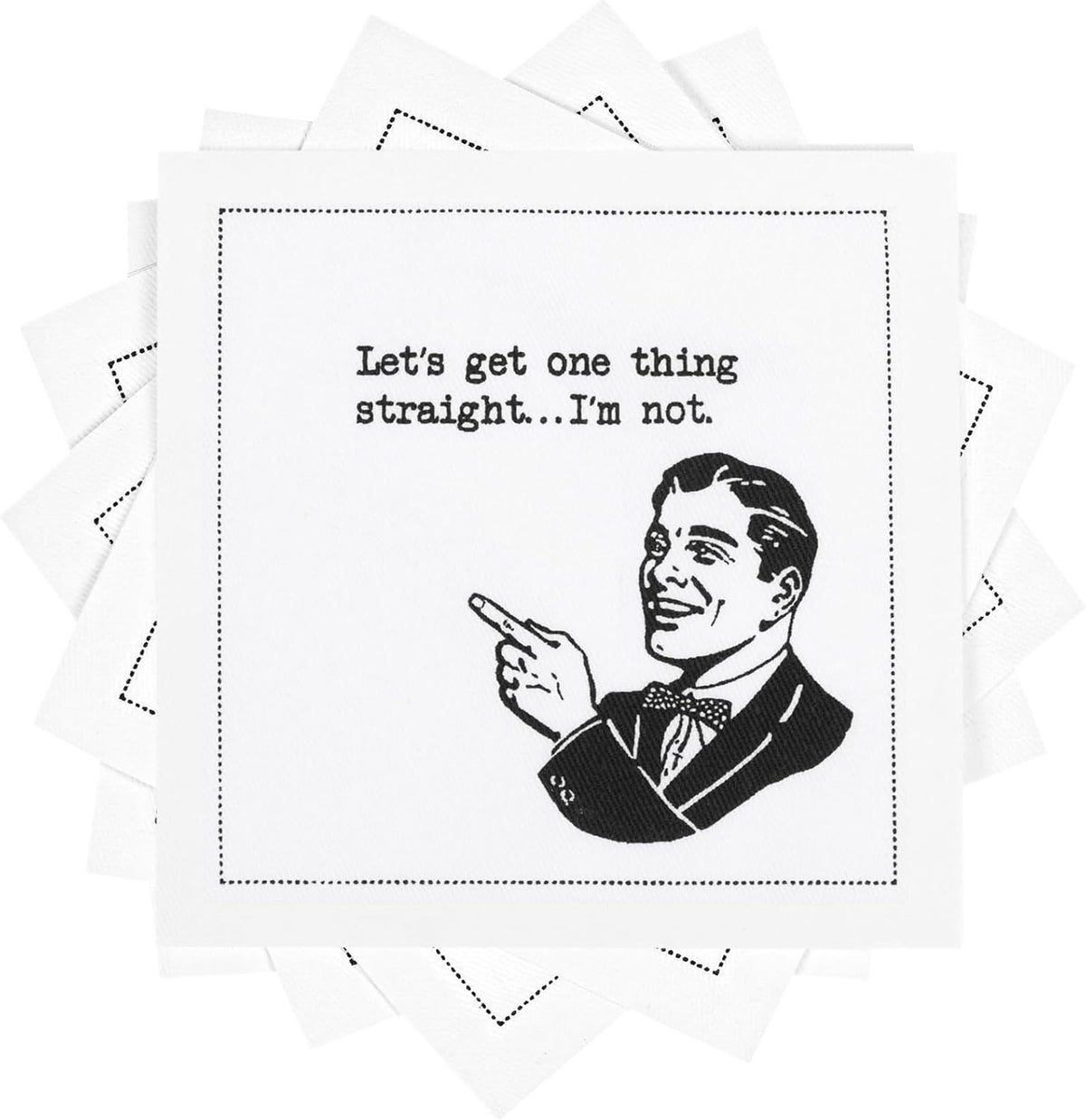 Five Star Napkins Pride Quotes, White Cotton Cocktail Napkins, Beverage Napkins, Bar Napkins, Cloth