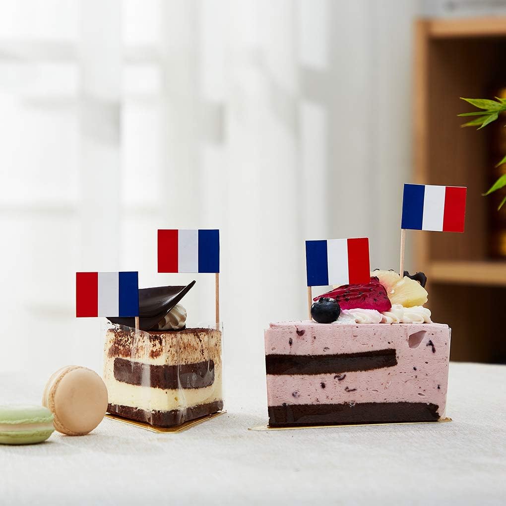 mflagperft France Flag French Flag, Small Mini France Toothpick Flags for Food, Cupcakes