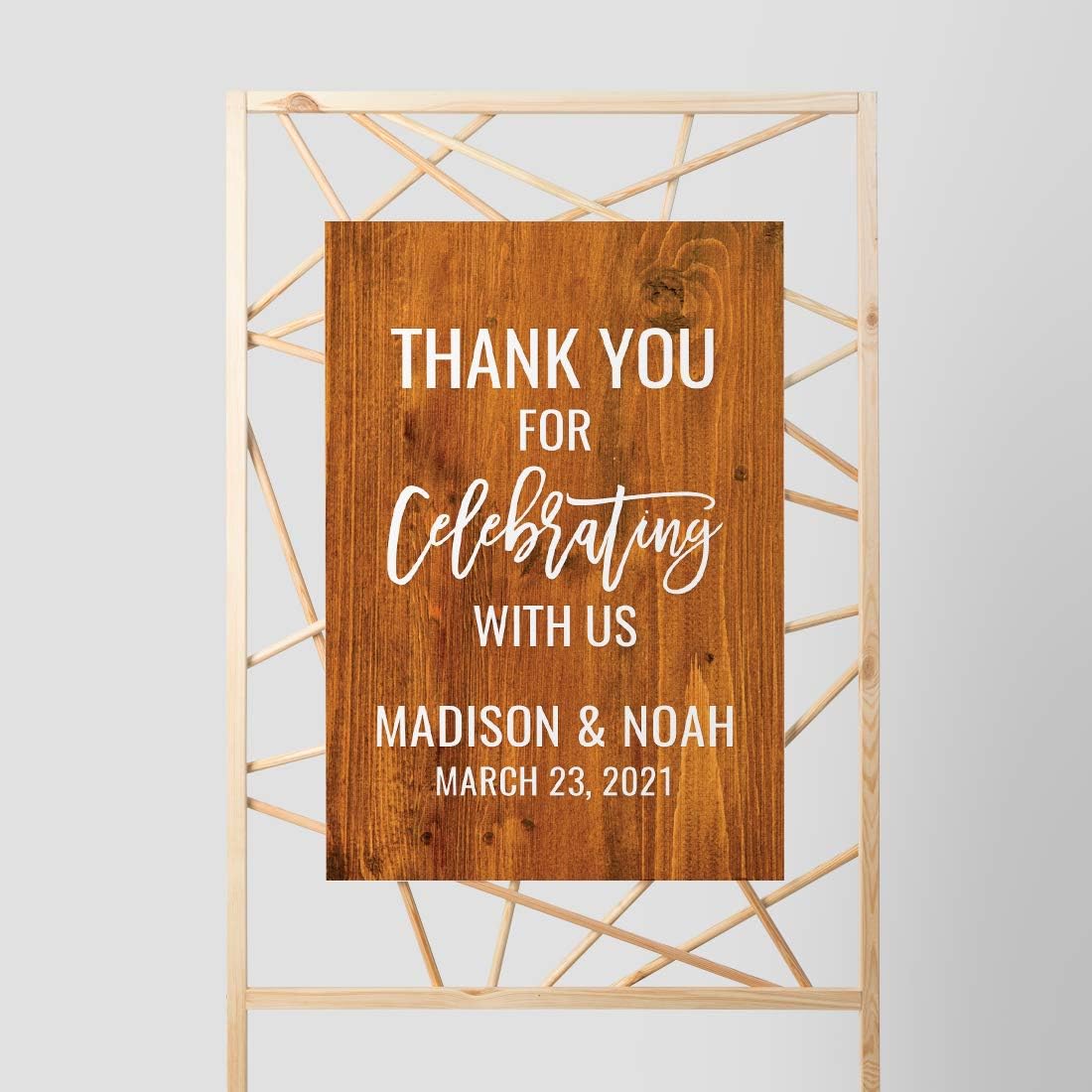 Andaz Press Personalized Extra Large Wedding Easel Board Party Sign, 12x18-inch, Rustic Barn Wood