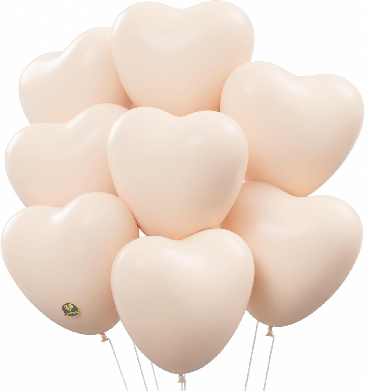 AFTERLOON® Biodegradable Balloons 24 pcs Pastel Peach 10 Inch Heart Shaped, Thickened Extra Strong