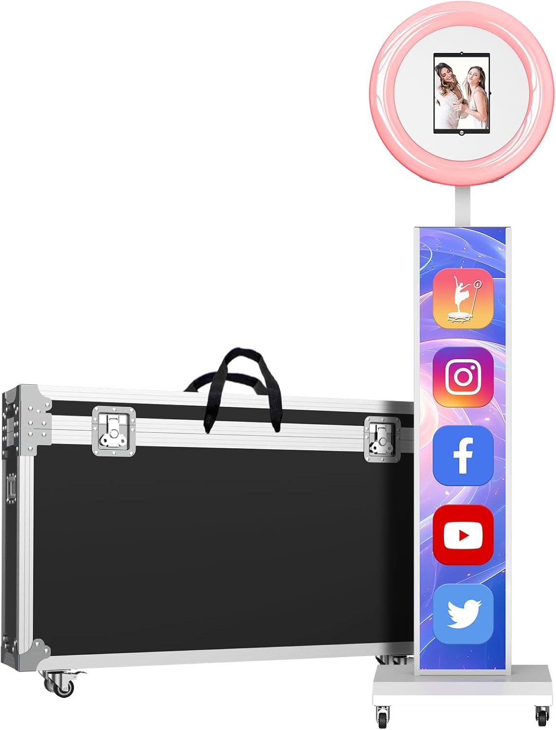 MWE Portable Photo Booth Machine Stand Compatible with Any Ipad with Software APP and Remote