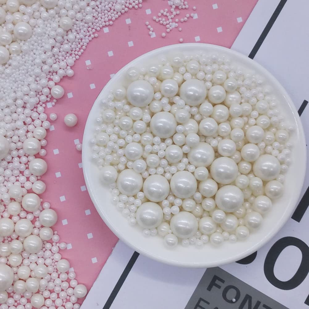 Edible White Sugar Pearls Candy Sprinkles 120G/ 4.23Ounce Baking Cake Sprinkles Cupcake and Cake