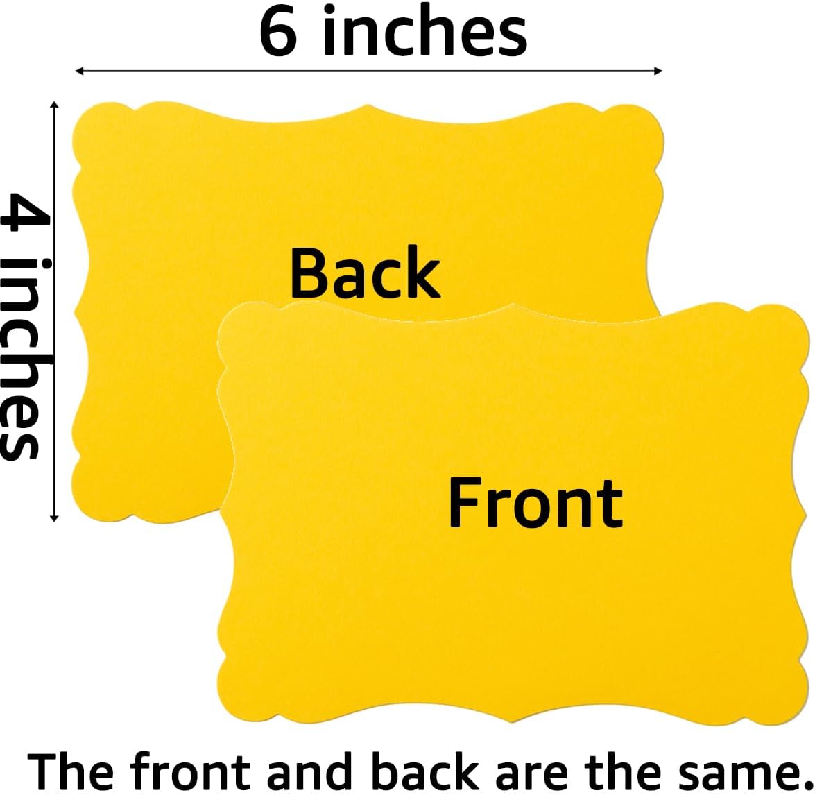 50 Pack Blank Kraft Cards Cardstock Thick Paper Brown Greeting Cards for DIY Gift Card Menus, Baby
