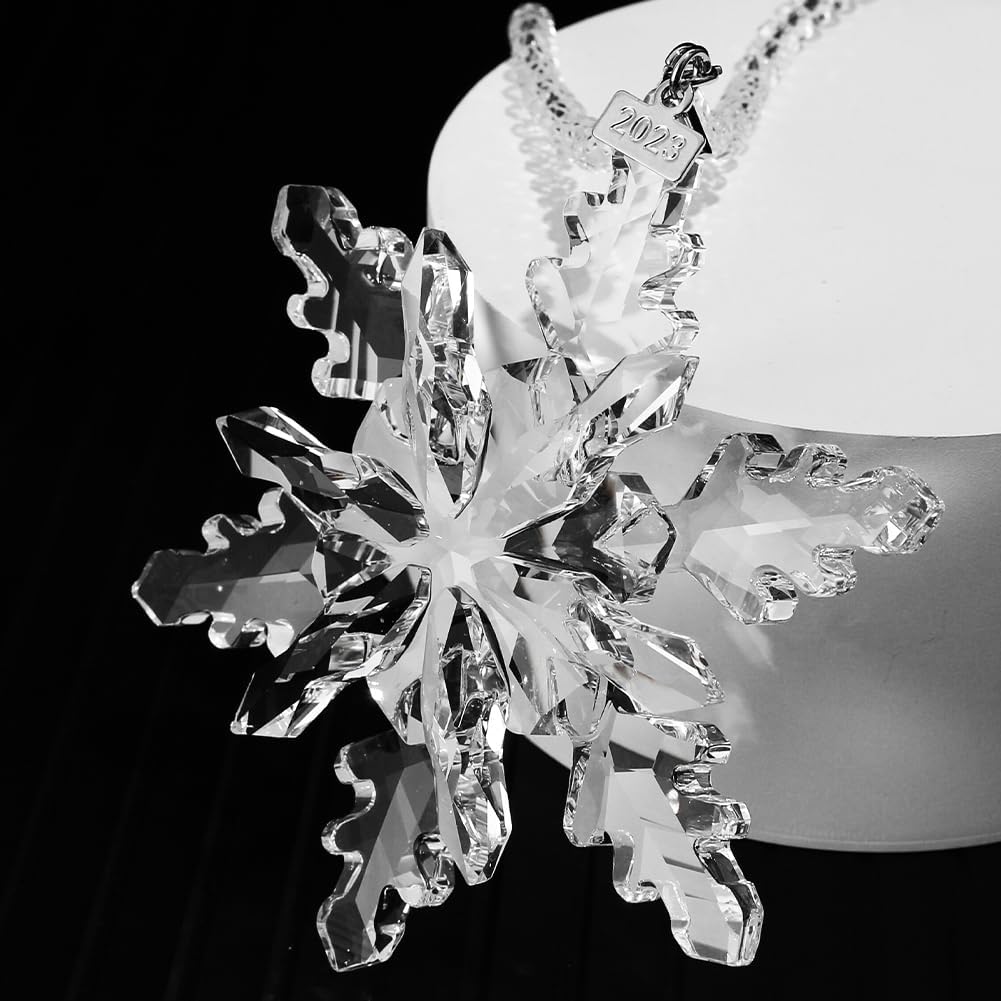 2024 Christmas Ornaments Crystal Snowflake Ornaments Annual Edition Christmas Tree Ornament Home