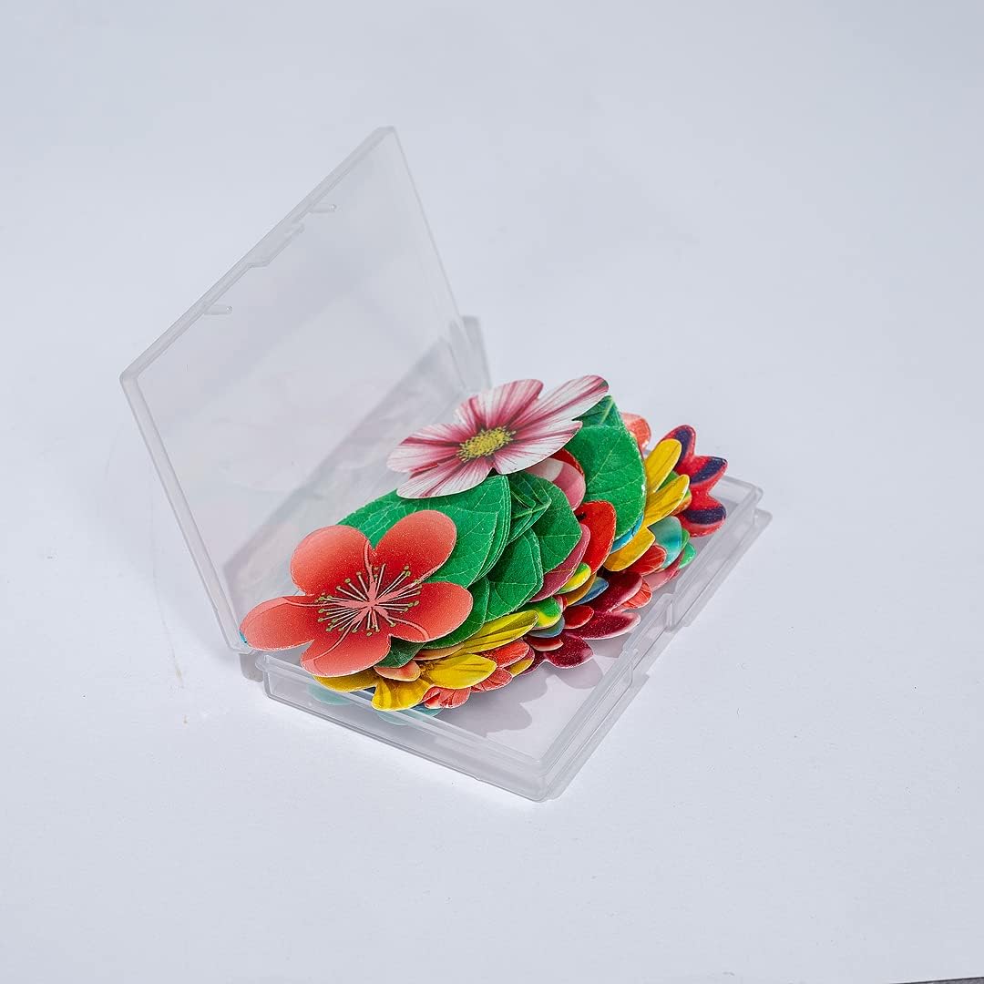 Edible Flowers Edible leaves 55pcs Wafer Paper Cake Cupcake Toppers for Decorating Rice Paper