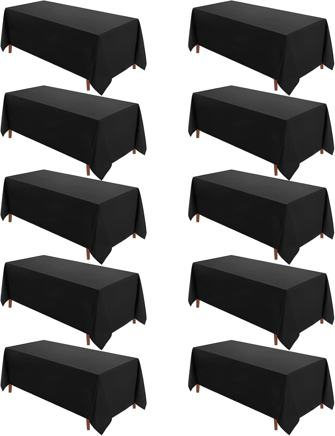 VidaFete Table Cloth 10 Pack 90 * 132inch Rectangle Tablecloth Polyester, Stain Wrinkle Resistant