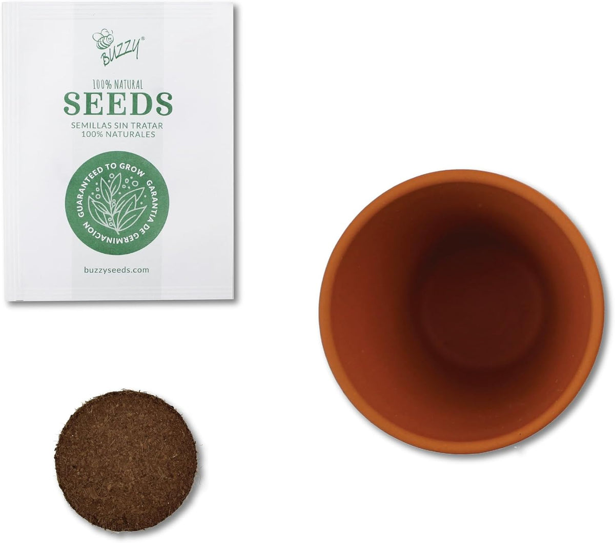 BUZZY Seeds Terracotta Mini Grow Pots Flower Plant Starter Kit – Love Collection Assorted 12-Pack