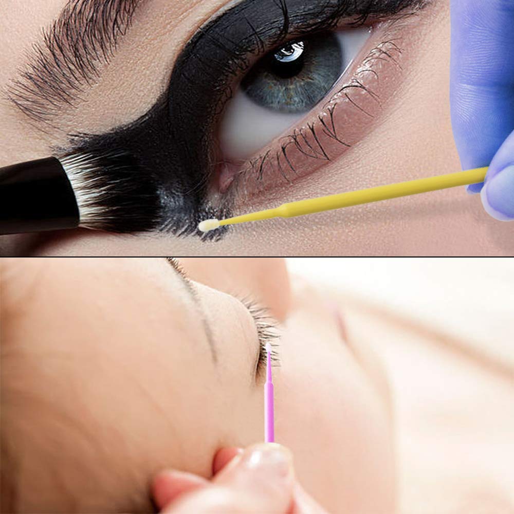 500 PCS Disposable Micro Applicator Brush Bendable Makeup Brush Mascara Brush for Eyelash