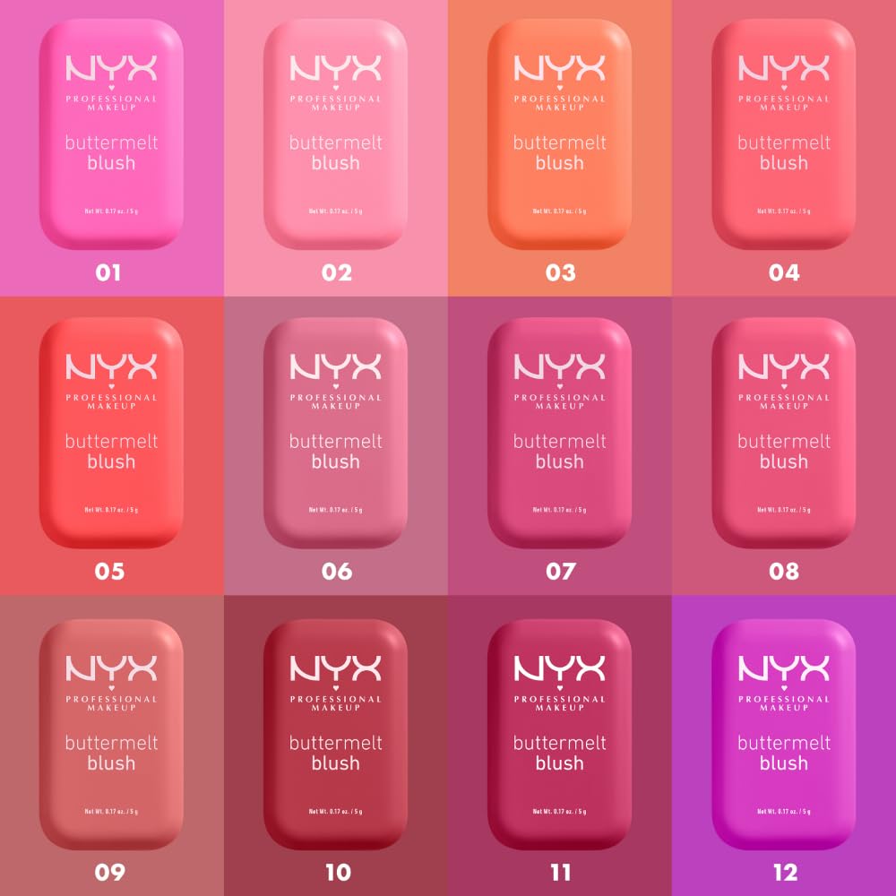 NYX PROFESSIONAL MAKEUP Buttermelt Powder Blush, Fade and Transfer-Resistant Blush, Up to 12HR Make