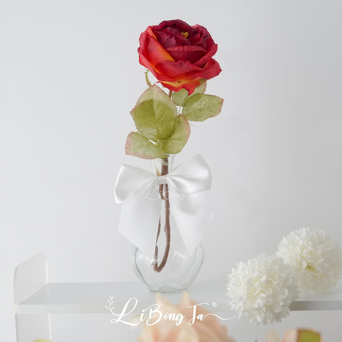 5'' White Bow Party Decorations Satin Bows, Twist Tie Bows for Treat Bags, Cake Pops, Pre-Tied Bow