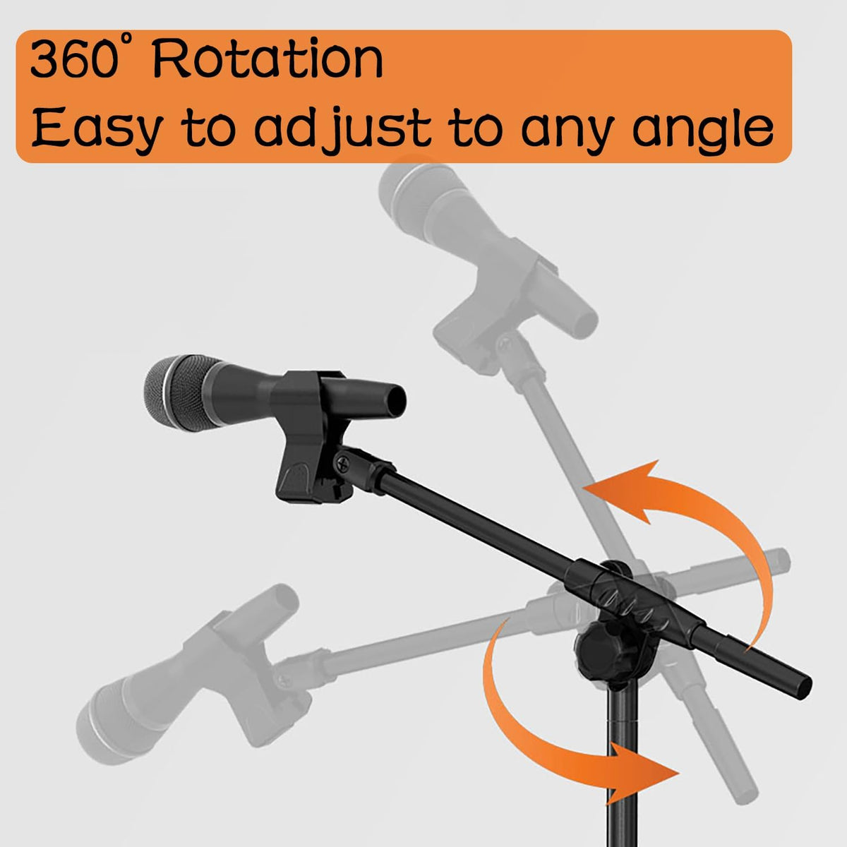 Mic Stand Floor with Boom Arm Microphone Stand with Heavy Weighted Base, Adjustable Height 25" to
