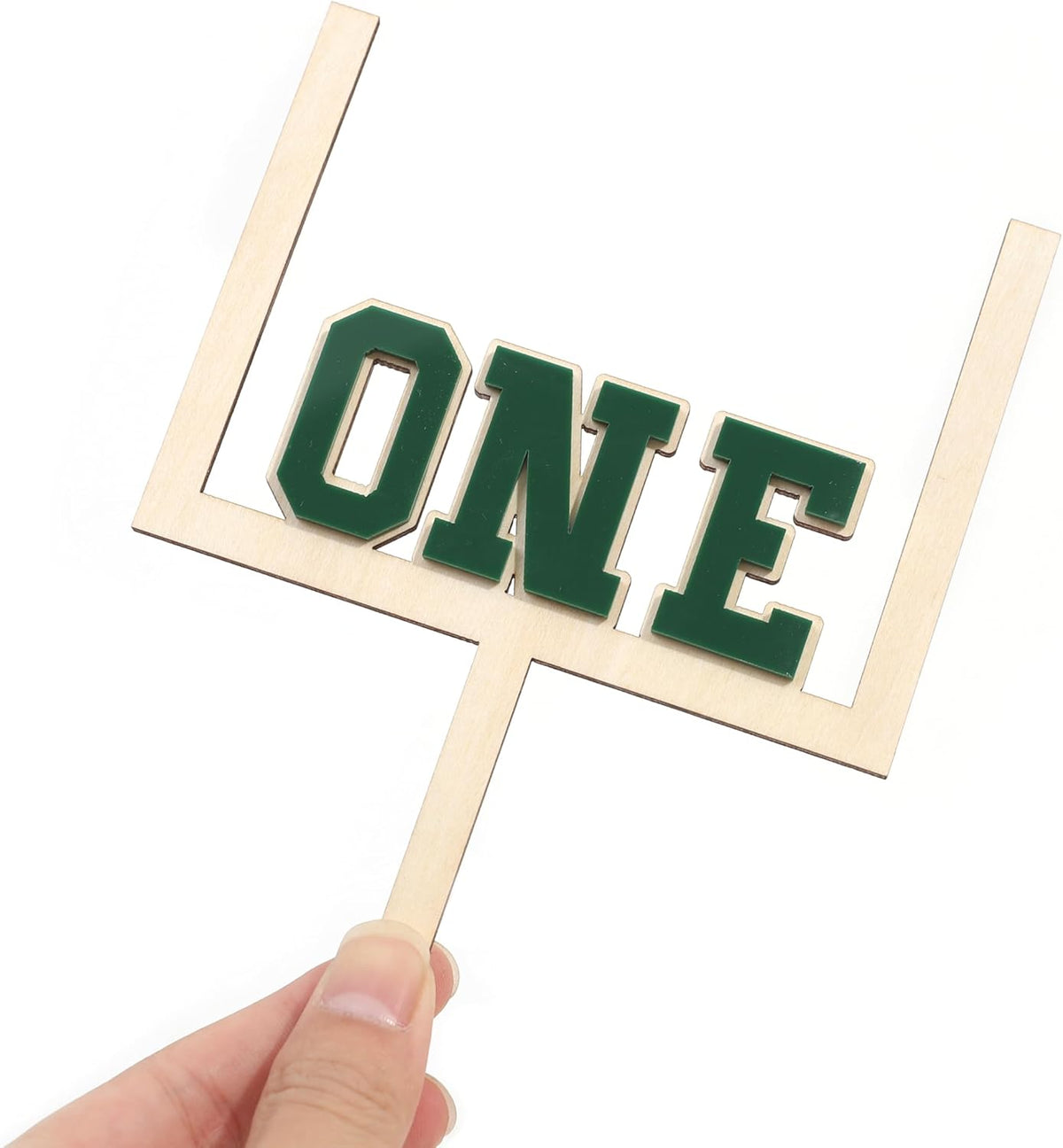 Wood And Acrylic Football One Cake Topper - Football First/1st Birthday Decorations,First Year Down
