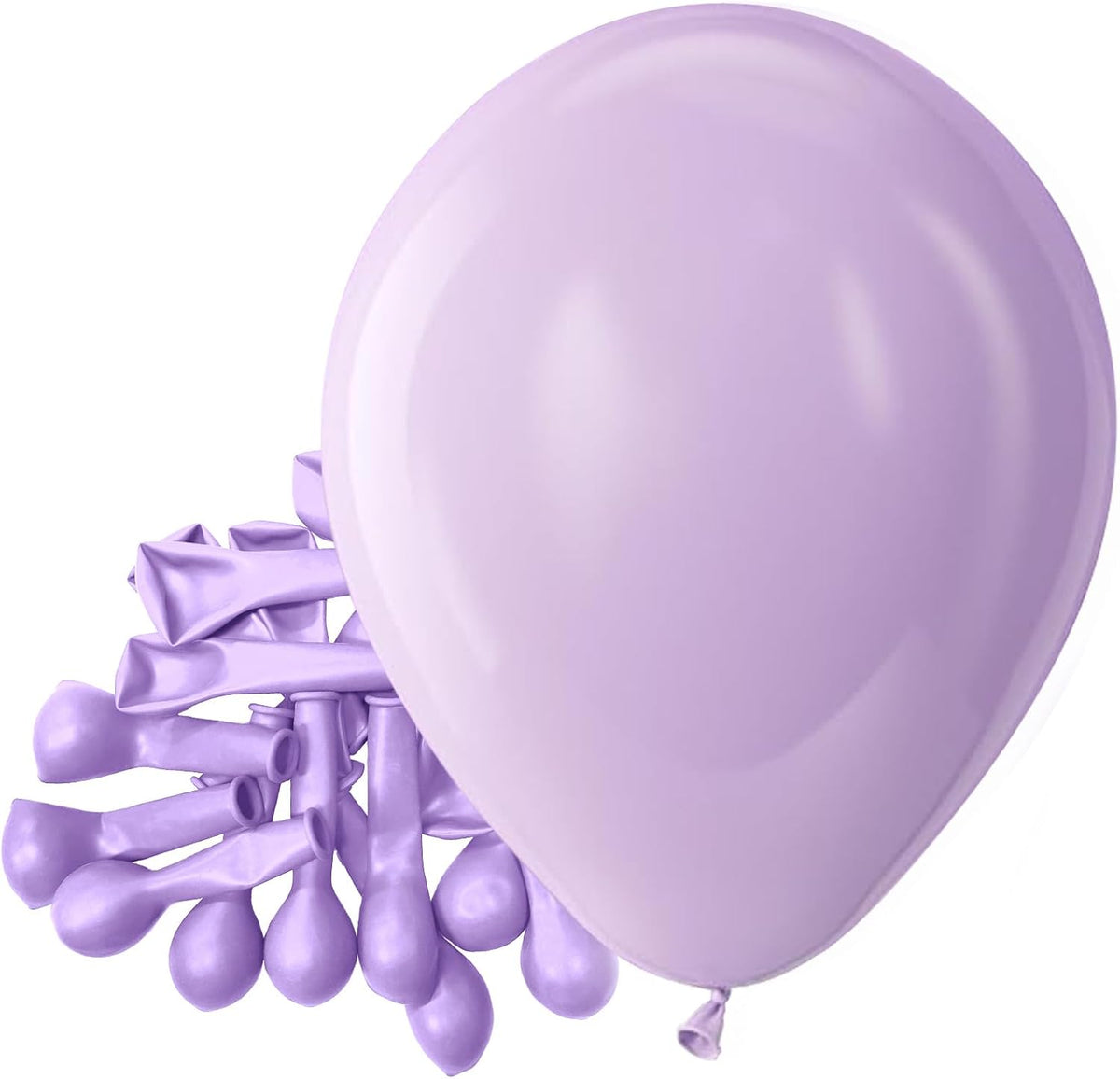 Bezente Pastel Purple Latex Party Balloons - 150 Pack 5 inch Round Helium Pale Lavender Light
