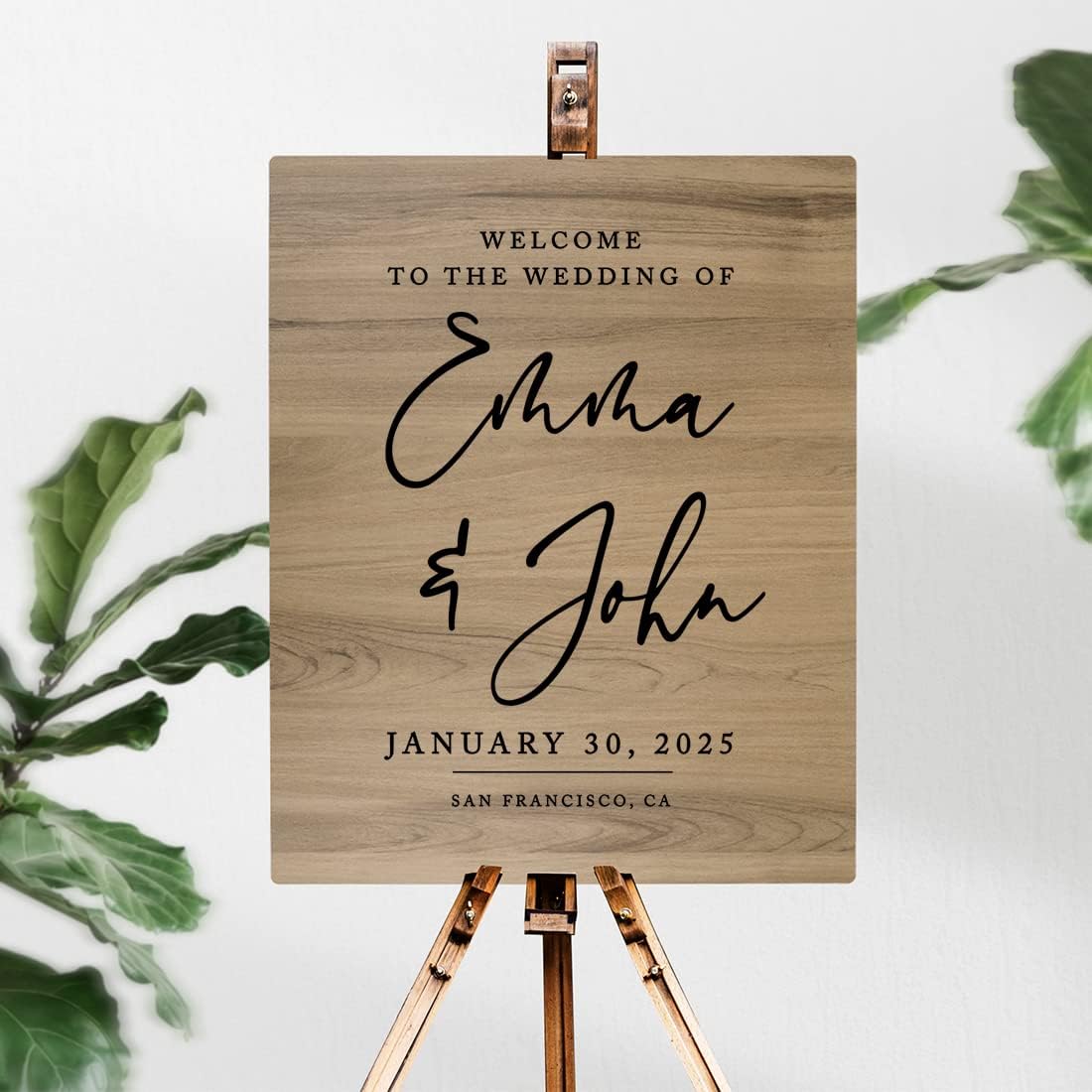 Andaz Press Large Wooden Welcome Sign for Wedding Rustic Welcome Sign 16" x 20" Custom Names Date &