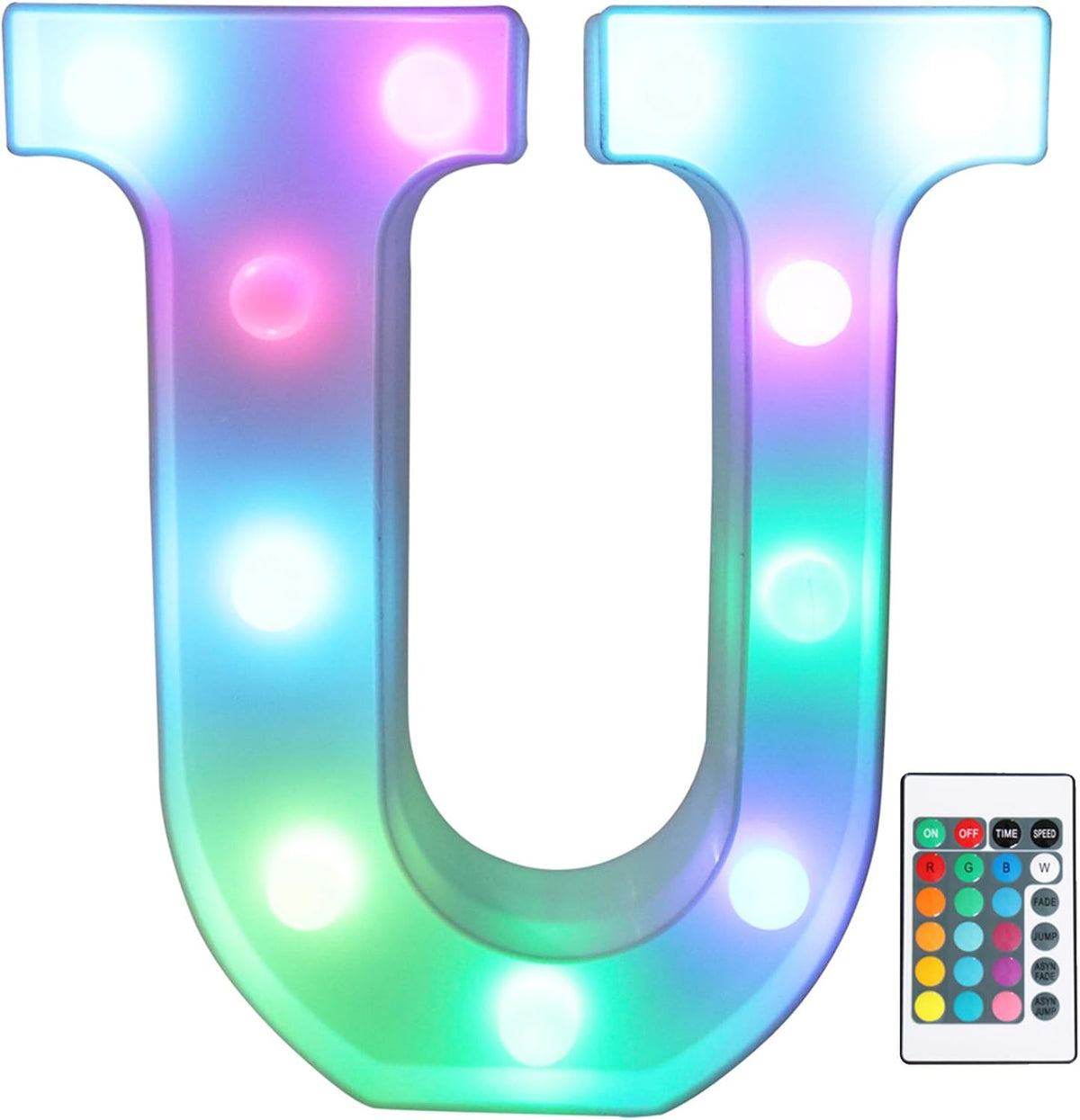Pooqla Colorful LED Marquee Letter Lights with Remote – Light Up Marquee Signs – Party Bar Letters