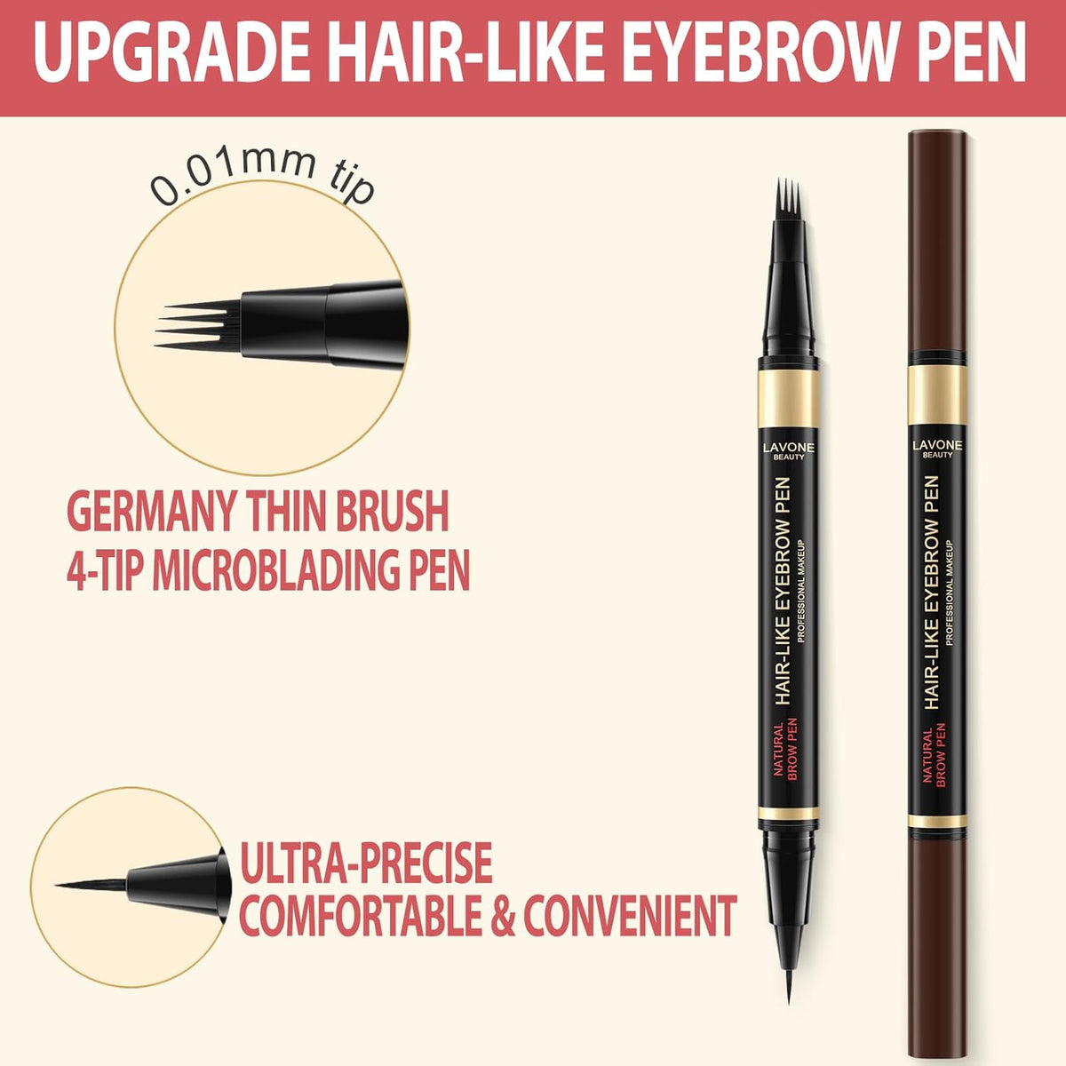 Eyebrow Pen Kit, with Microblading Eyebrow Pen, Eyebrow Gel, Eyeliner, Eyebrow Brush, Eyebrow