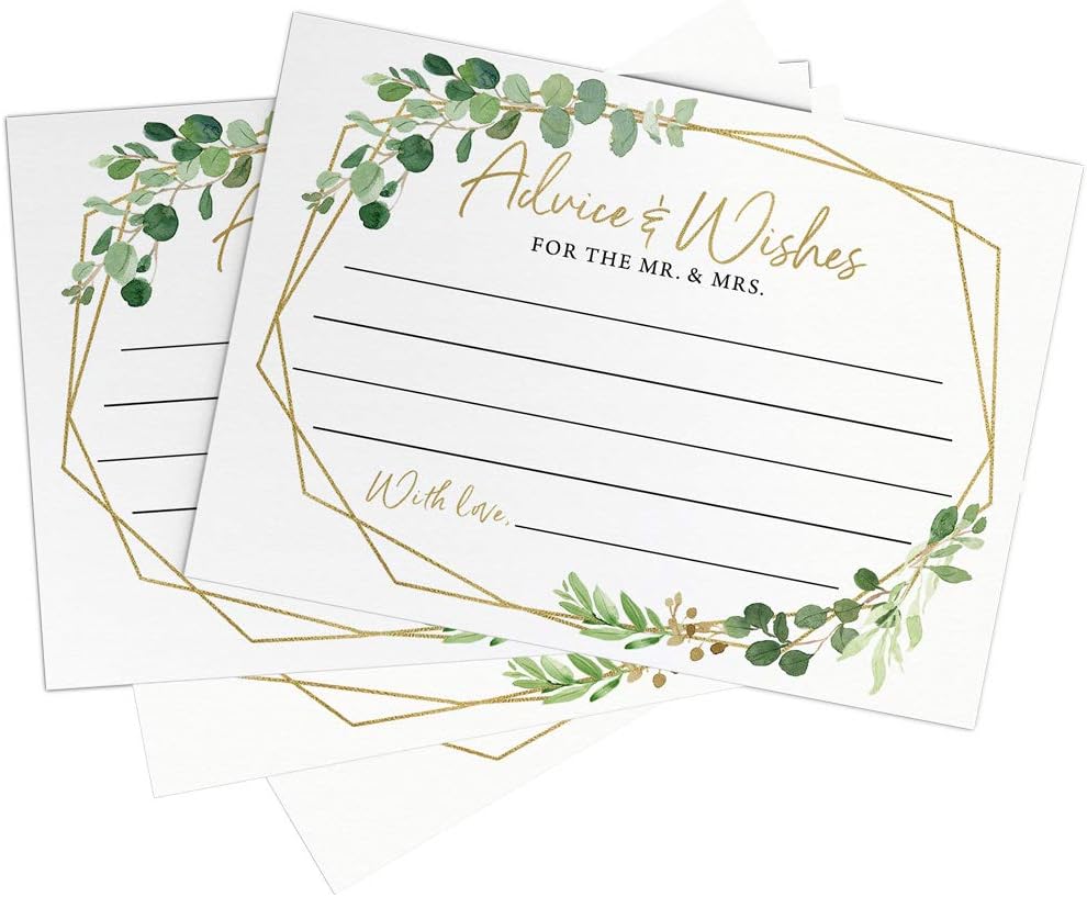 Printed Party Advice and Wishes for The Mr and Mrs – Wedding Advice Cards for Bridal Shower, Games