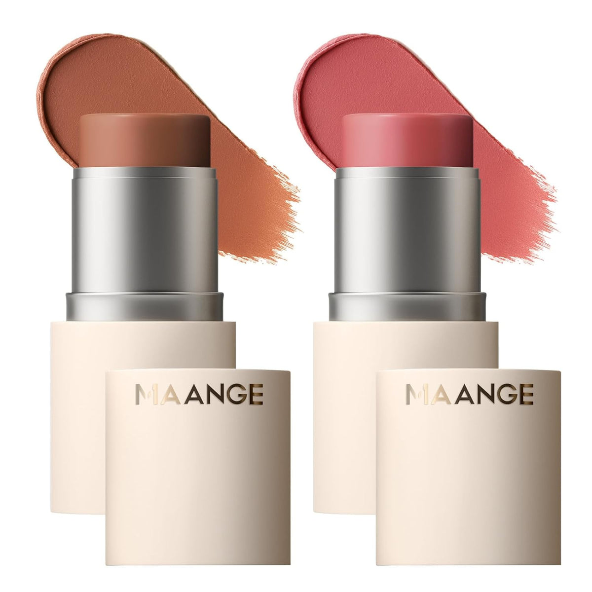 MAANGE Multi-Use Blush Stick, All-in-One Cream Blush for Cheeks, Eyes & Lips Long-Wearing