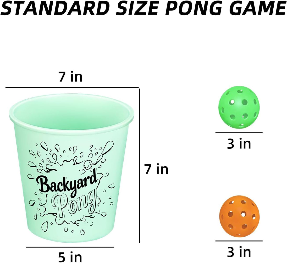 Mostop Yard Pong Game Set Glow in Dark with 12 Buckets, 6 Balls, Carrying Bag - Throwing Game for