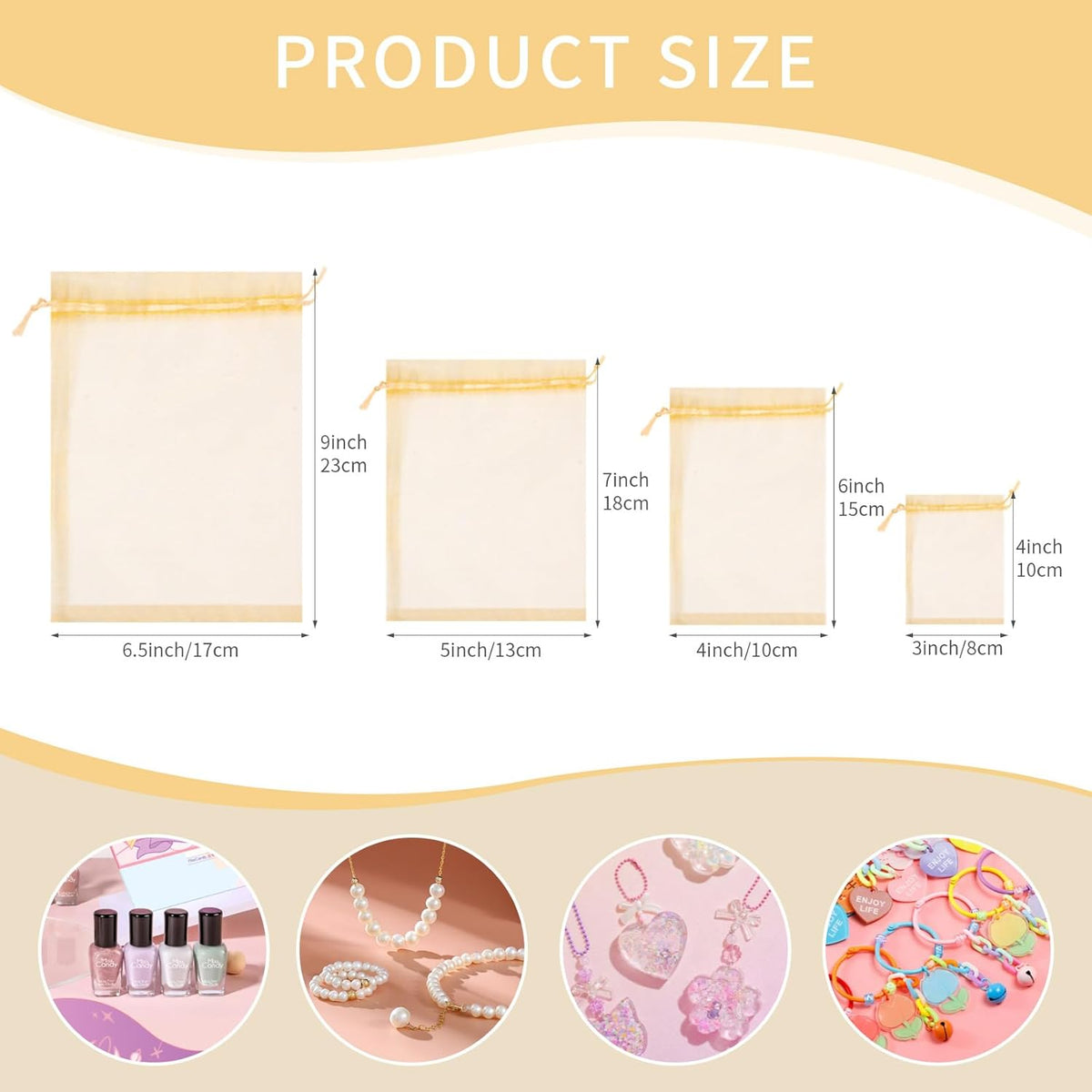 Organza Bags 6x9 Inch 50 Packs Mesh Gift Bags Mesh Bags Drawstring for Party Favor Wedding Baby