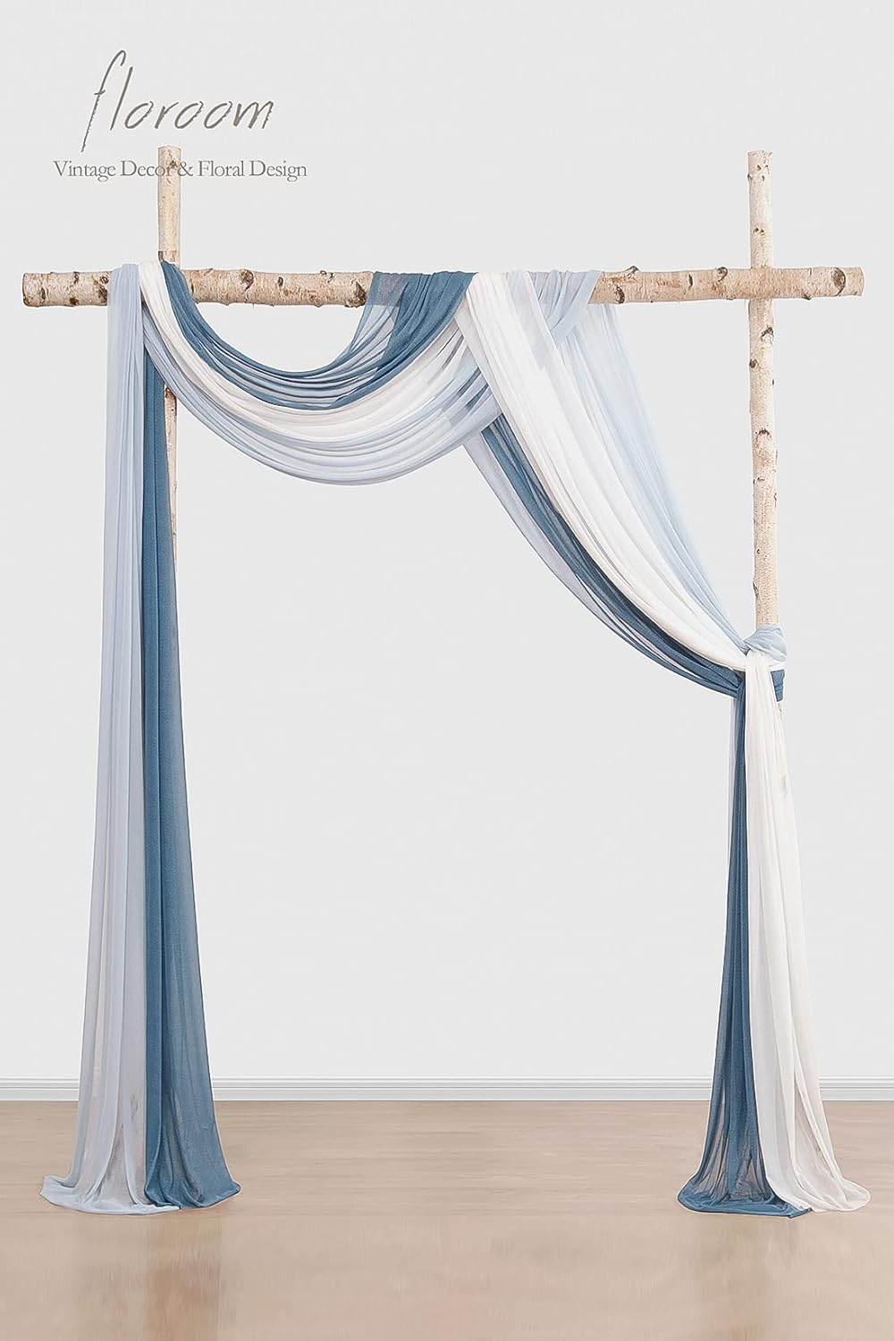 Floroom Wedding Arch Draping Fabric 3 Panels 20Ft Chiffon Fabric Drapes Arbor Drapery Wedding