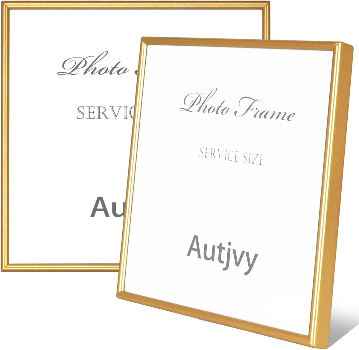 4x4 Picture Frame Matte Gold Modern Simple Thin Aluminum Metal Photo Frame with HD Real Glass