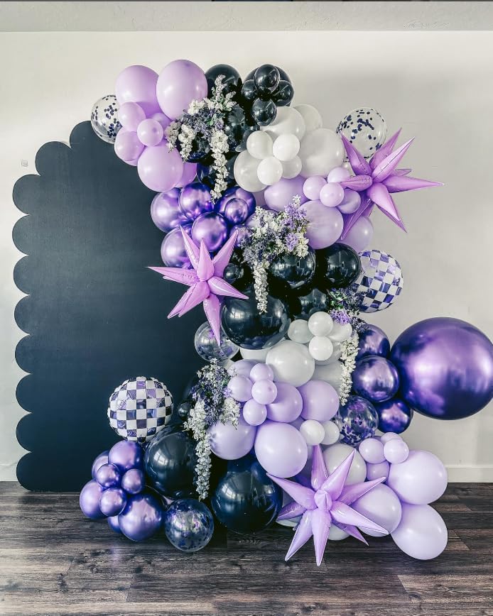 3pcs 26inch macaron purple Star foil balloons.macaron purple Explosion Star burst star