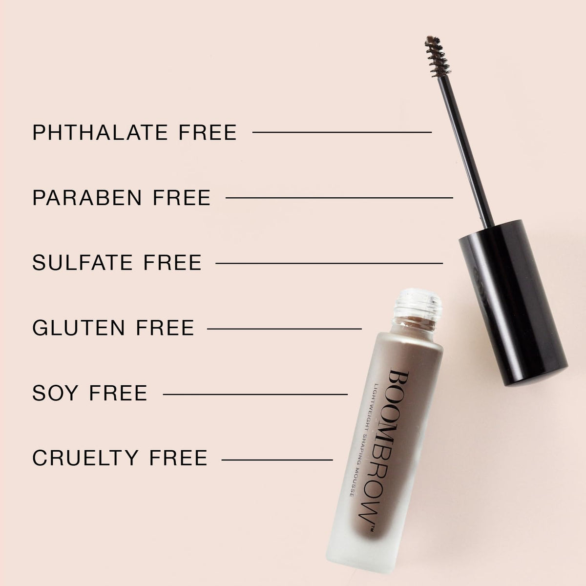 Boom Brow ™ Easy-to-Apply Lightweight Brow Mousse, Moisturizing, Subtle Definition, Volume, Shape &