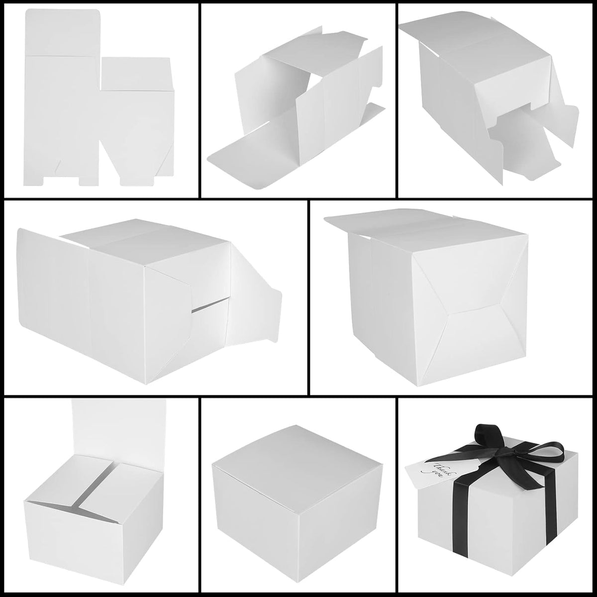 COTOPHER Small Gift Boxes 10 Pack 6x6x4 inches White Gift Boxes with Lids for Gifts, Crafting