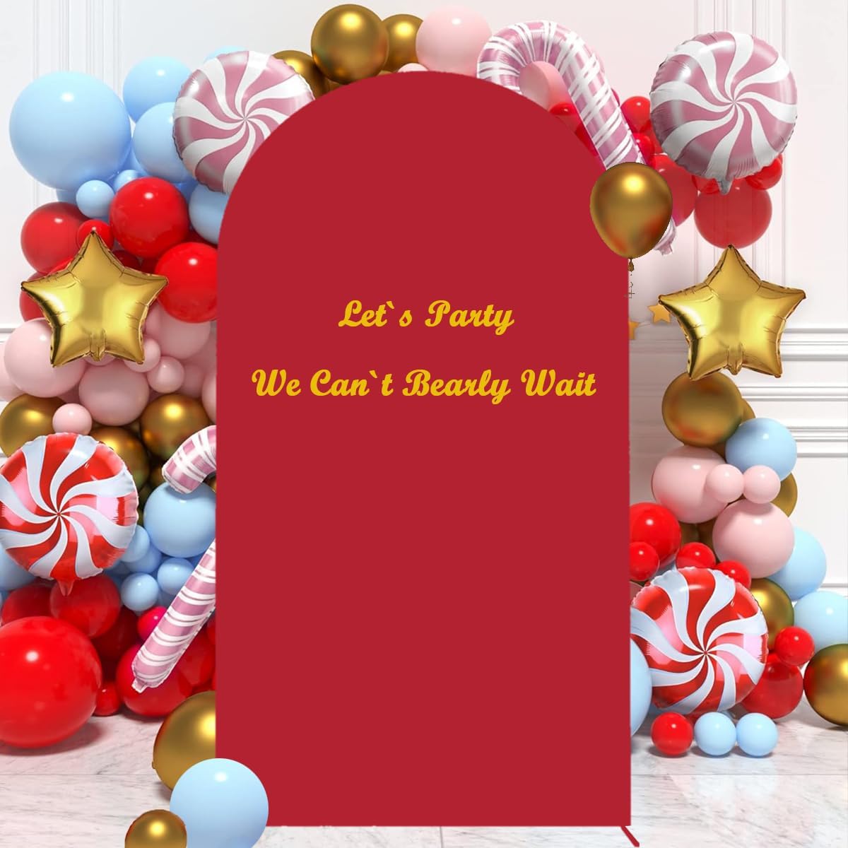 Red Arch Cover Wedding Arch Stand Covers 7.2FT Arch-Backdrop-Cover Spandex Arch Covers Stretchy