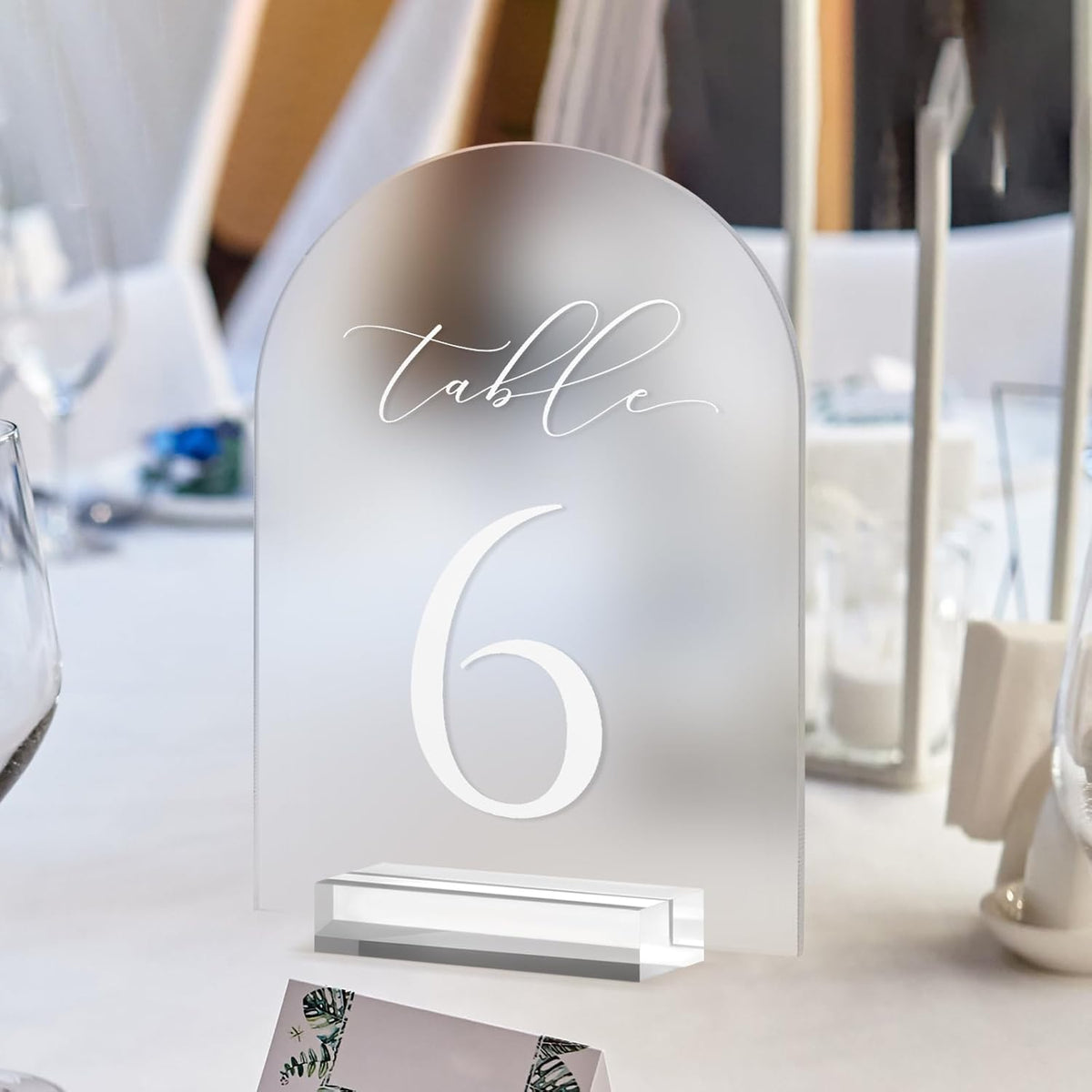 JINMURY Frosted Arch Table Numbers for Wedding, 5x7 Inch Arched Acrylic Table Numbers 1-20 with