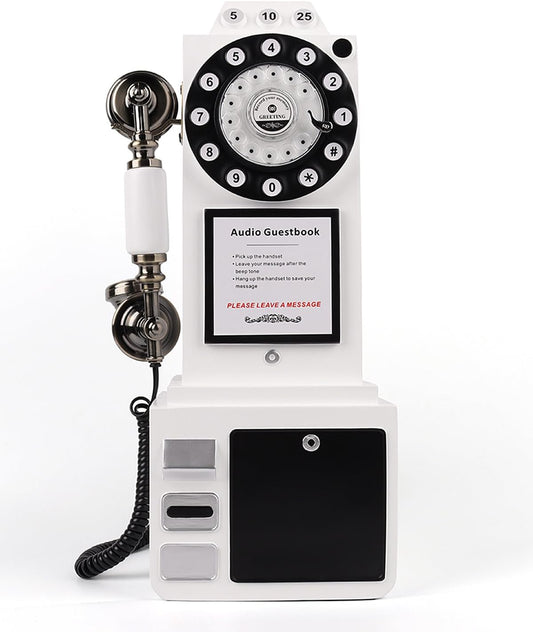 Audio Guest Book Wedding Phone with Vintage Design, Record Customized Audio Message Guest Book for