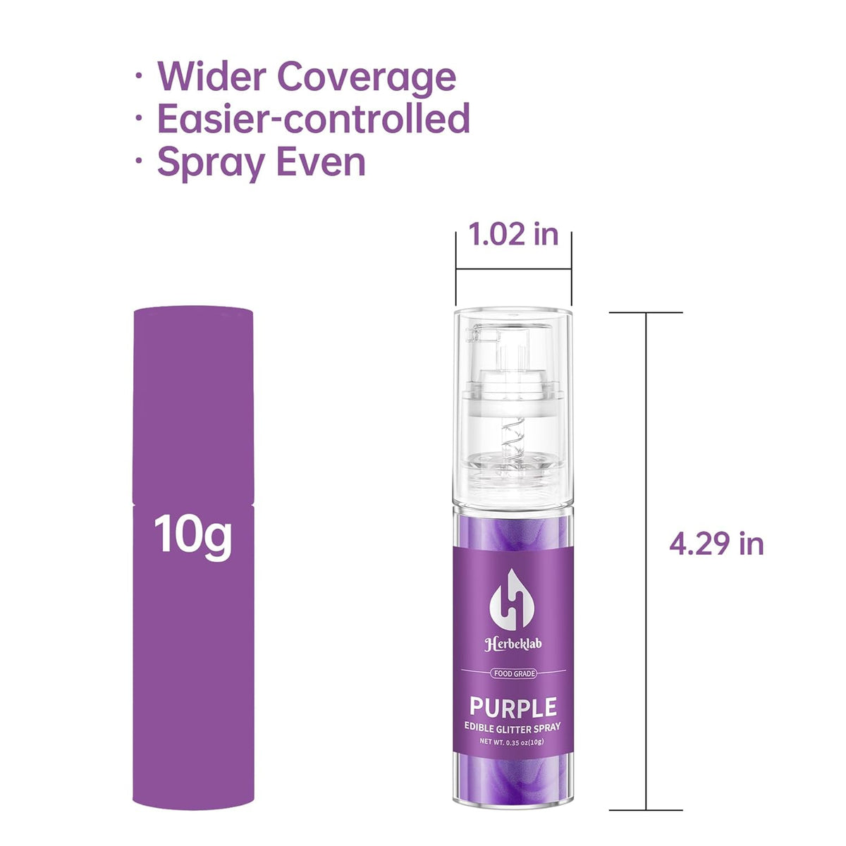 Purple Edible Glitter Spray - 10g Edible Purple Glitter for Cakes Food Grade Metallic Shimmer