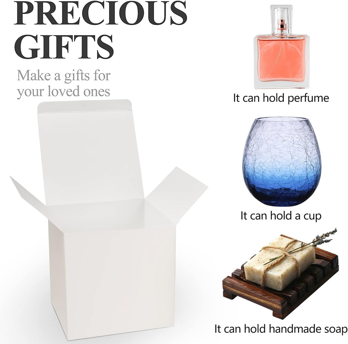 COTOPHER Small Gift Boxes 25 Pack 5x5x5 inches White Gift Boxes with Lids for Gifts, Crafting