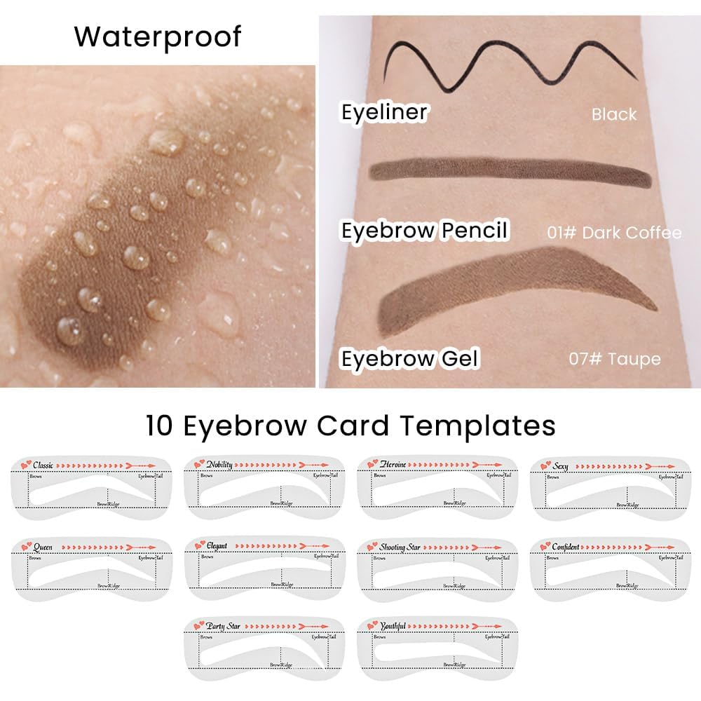evpct Eyebrow Stencils Kit for Women Shaping, Eyebrow Shaper Makeup Kit, Eye Brow Stencil Shaper