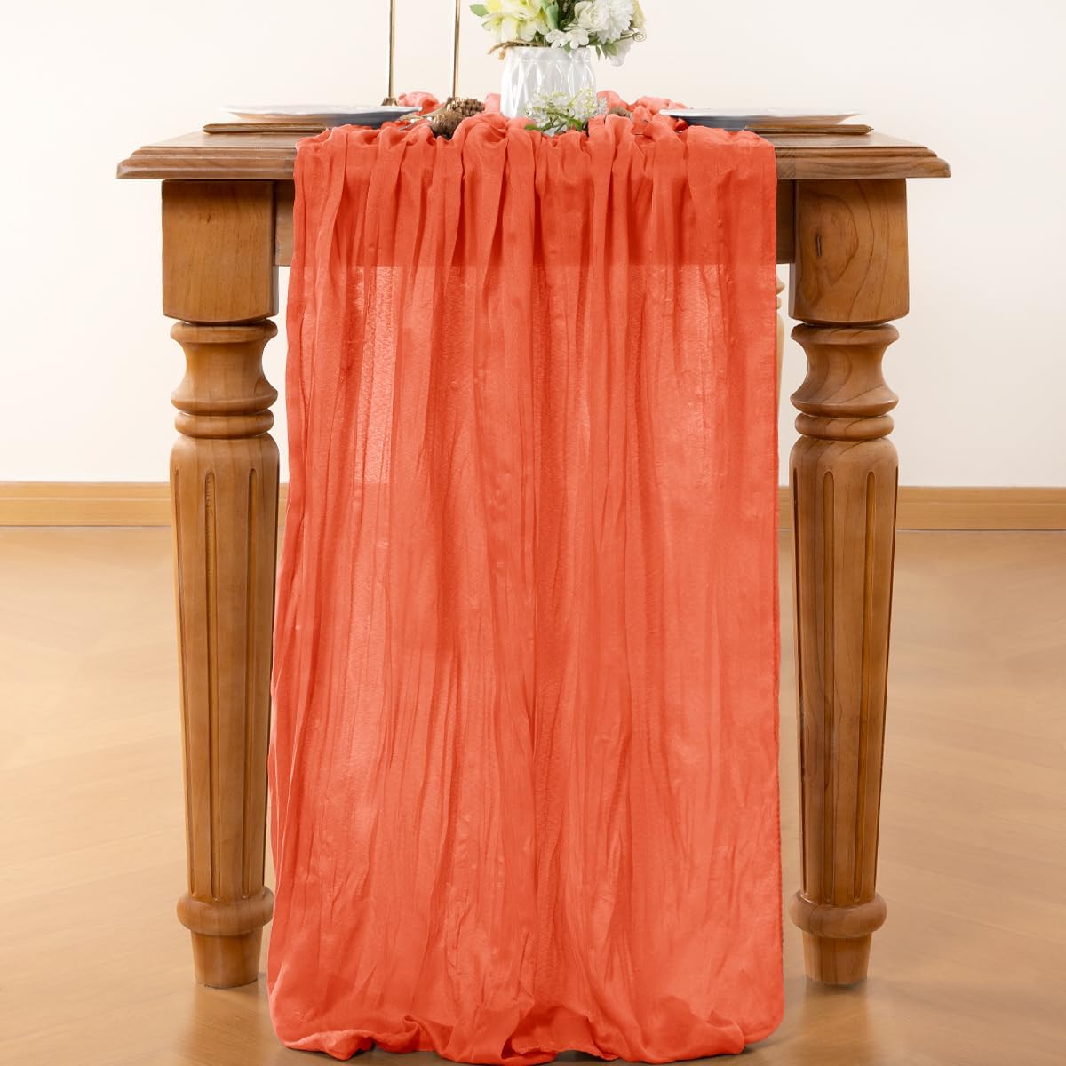 Orange Table Runner Cheesecloth Table Runner 10FT Farmhouse Table Runners 120 Inches Fall Table
